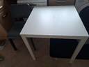 Thumbnail for Ikea white table and two grey chairs