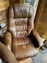 Thumbnail for Swivel chair, brown. Well loved