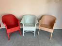 Thumbnail for 3 painted Lloyd Loom chairs