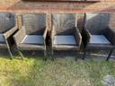 Thumbnail for Four garden chairs without seat pillows
