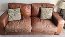Thumbnail for 2 tan leather sofas