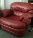 Thumbnail for comfy armchair, burgandy soft leather