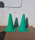 Thumbnail for Two green plastic cones