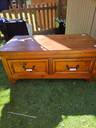 Thumbnail for Pine coffee table with 2 drawers