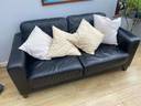 Thumbnail for Black faux leather settee 2/3 seater
