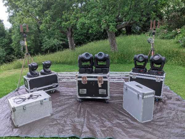 Thumbnail for Stage lighting rig and six moving heads