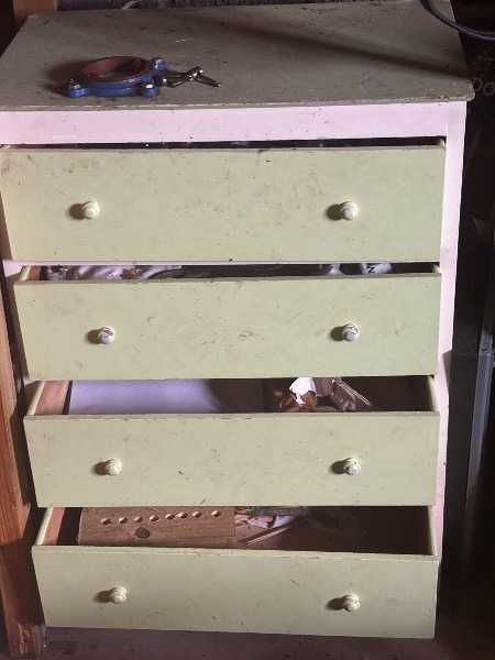 Thumbnail for Small wooden painted chest of drawers