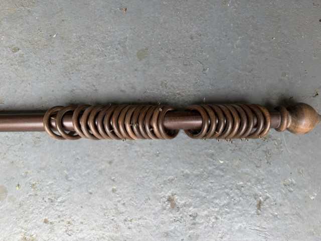 Thumbnail for Large dark wood curtain pole