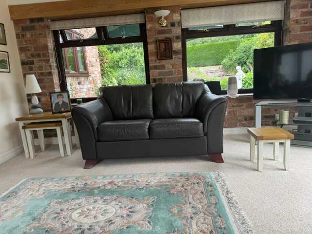 Thumbnail for Brown Leather 2-seater Sofa