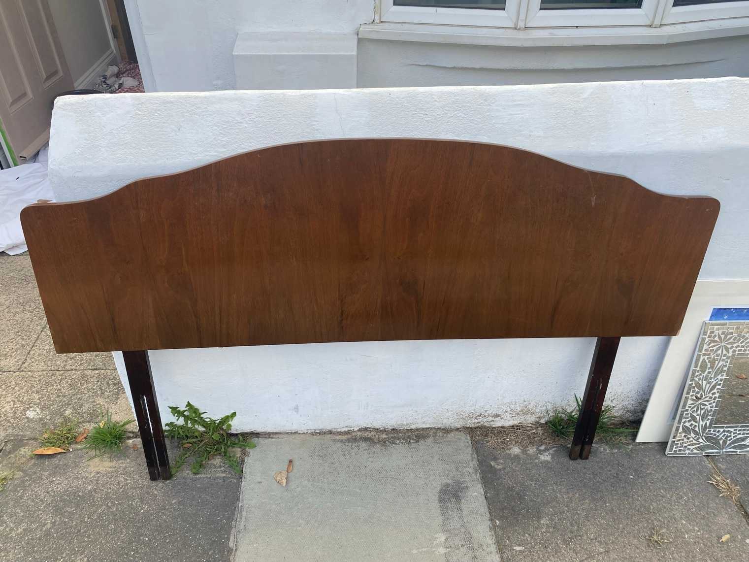Vintage wooden double headboard