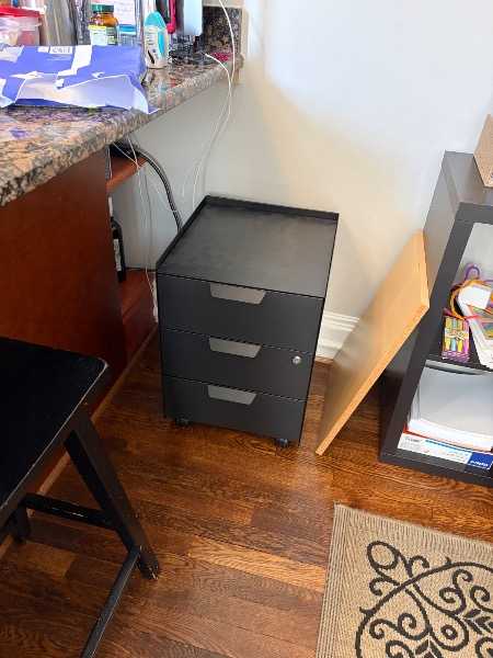 Metal printer stand with drawers