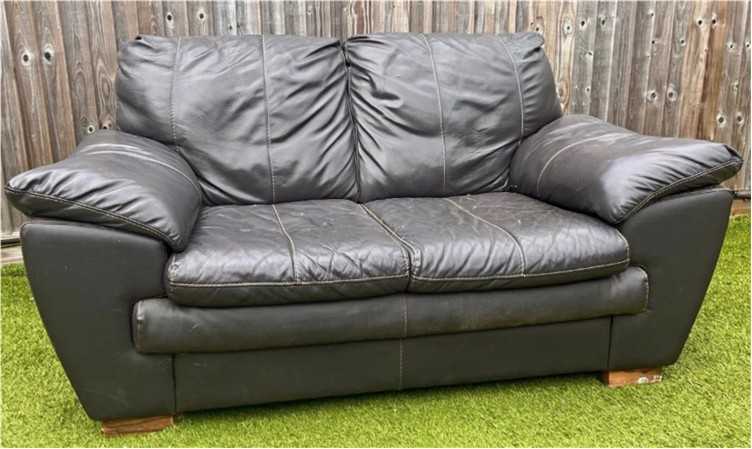 Brown Leather Sofa, 2 Seater