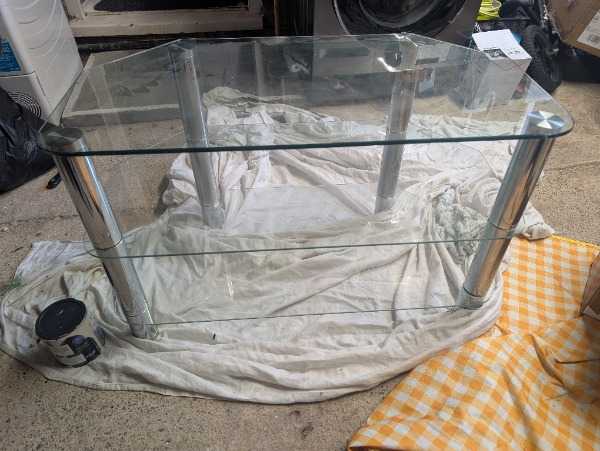 Glass and Chrome 3-Tier TV Stand