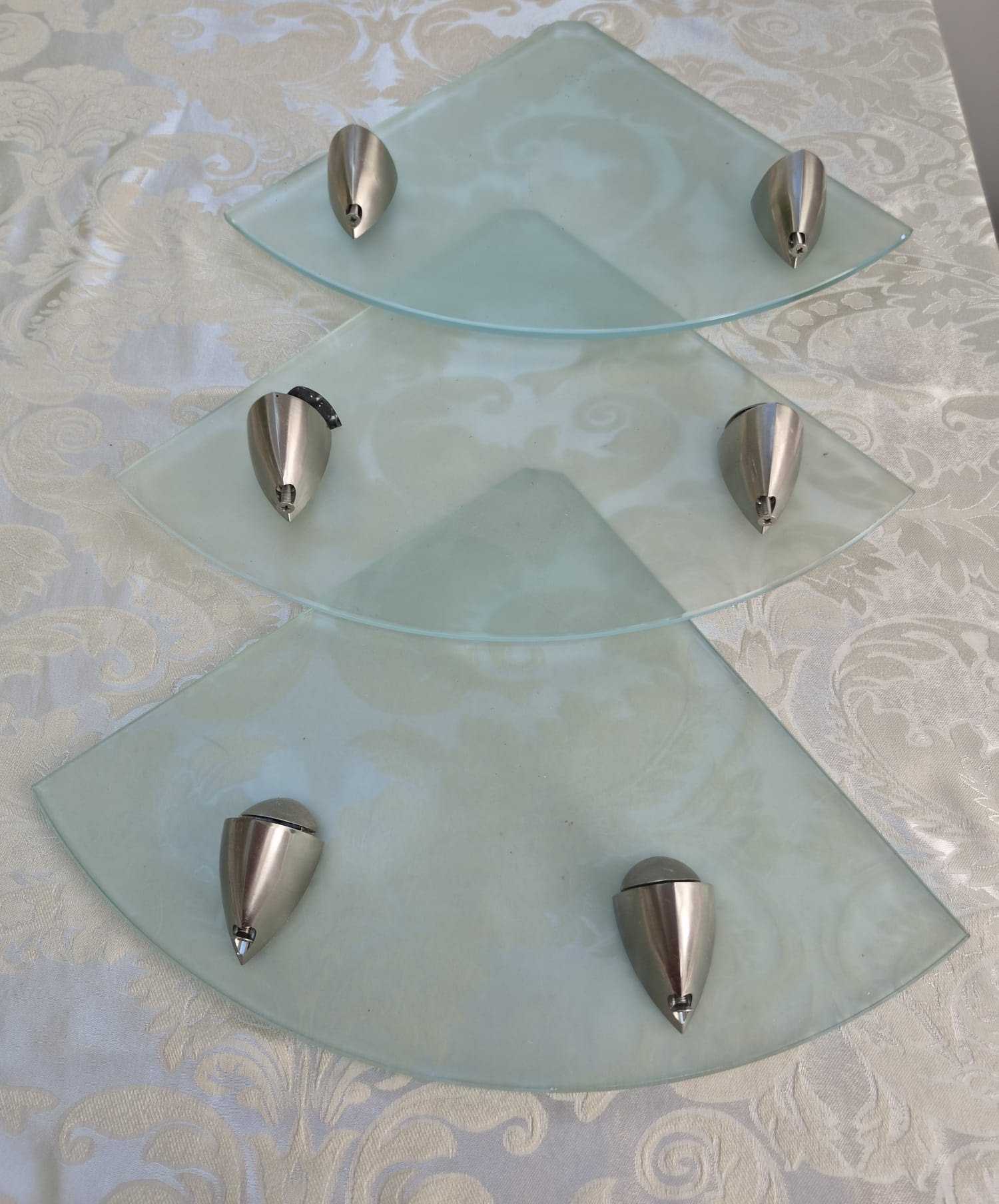 12" x 12"  Corner Glass Shelves