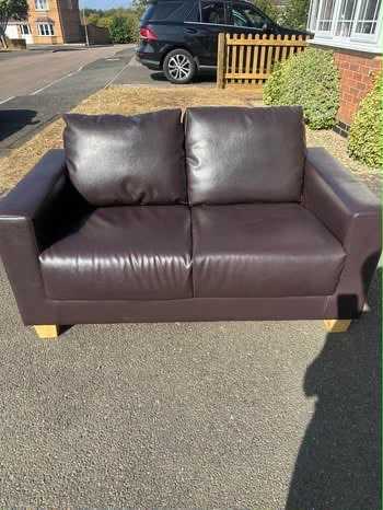 Faux Leather Sofa