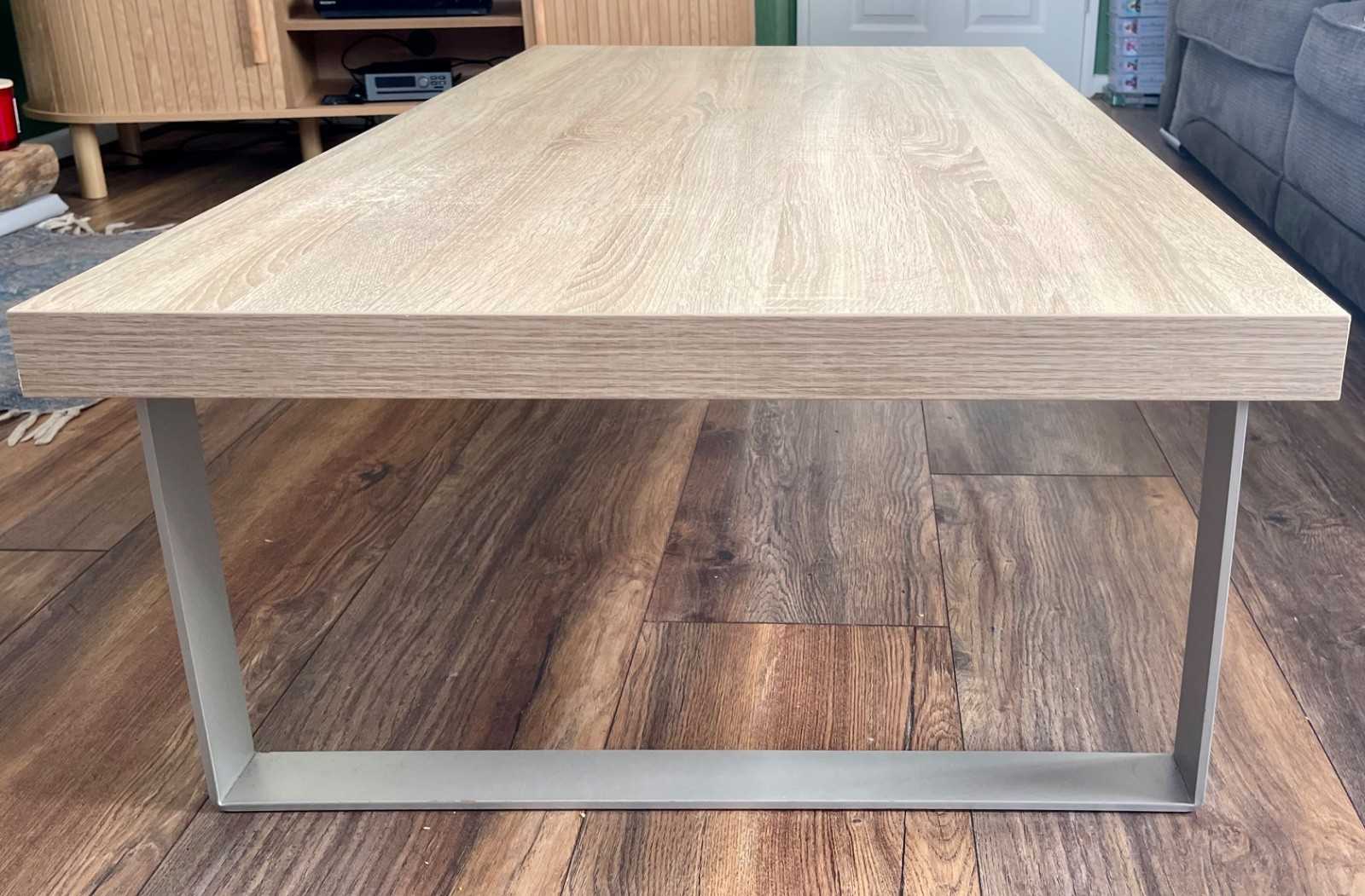 Coffee Table Coffee Table Modern design Light Ash Wood Look Top Grey Metal Legs