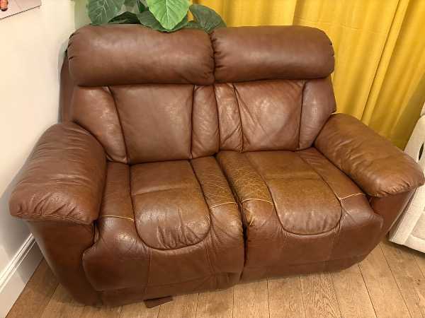2 seater leather electric recliner