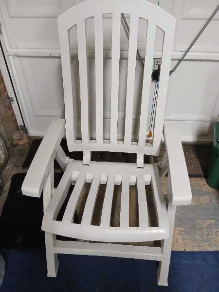 Plastic reclining garden chair