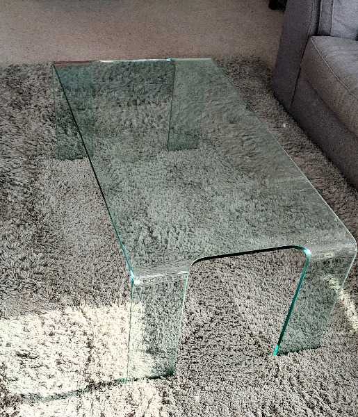 Glass coffee table