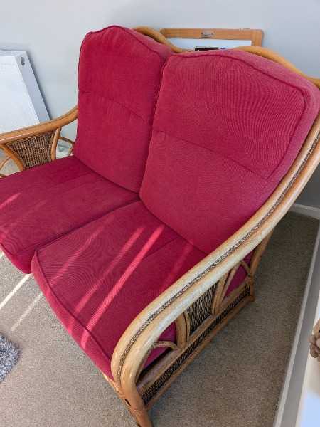 Conservatory/ sitting room sofas ,1 chair and foot stool