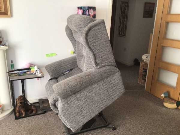 Rise and recline chairs plus two seater sofa