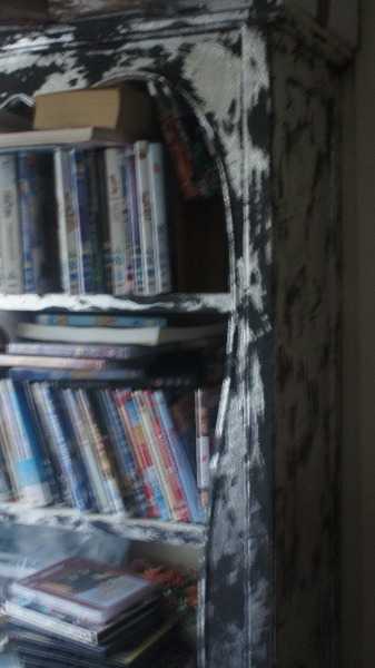 bookcase black silver