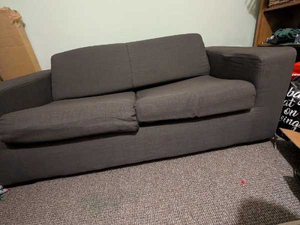 Sofa bed 3 seater navy blue/grey