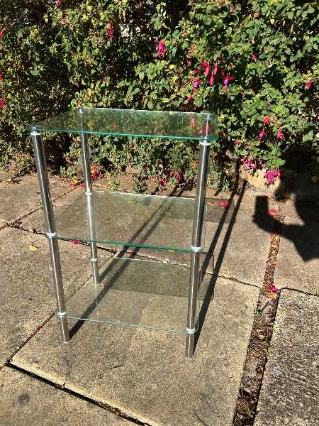 Glass tv stand and glass shelving unit