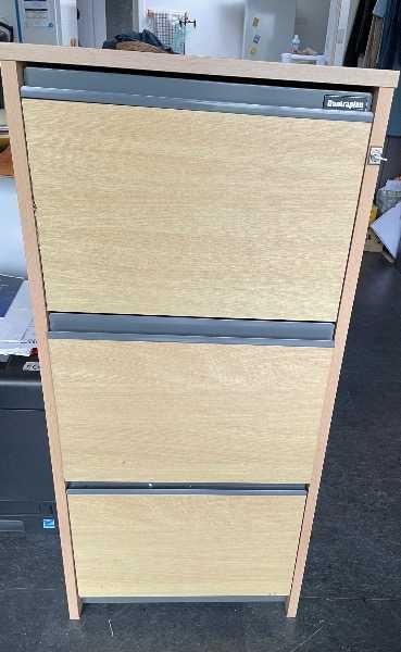 Three drawer filing cabinet