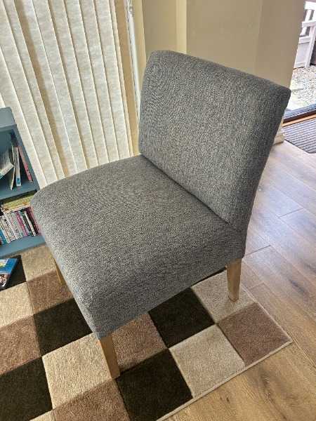 Blue grey fabric chair