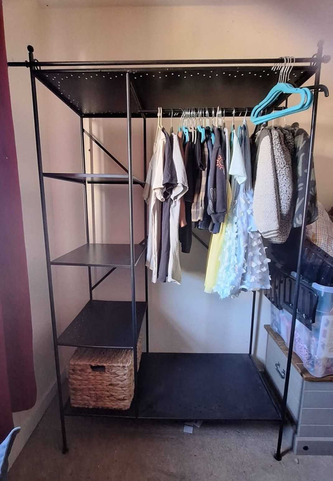 Large black metal wardrobe