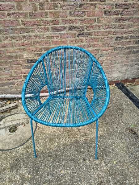 Turquoise Acapulco Style Garden Chair