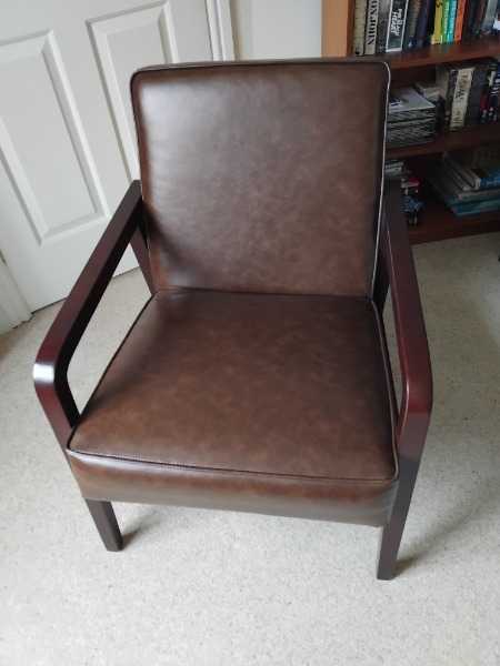 Faux leather armchair