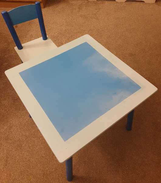 Small Blue Table + Chair Set – Well‑Loved, Ready for More Play