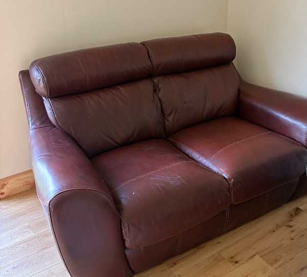 Brown 2 seater sofa