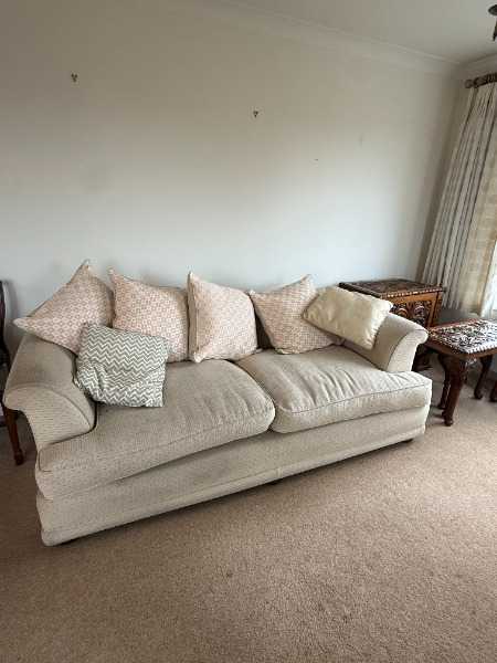 3 x seater cream sofa