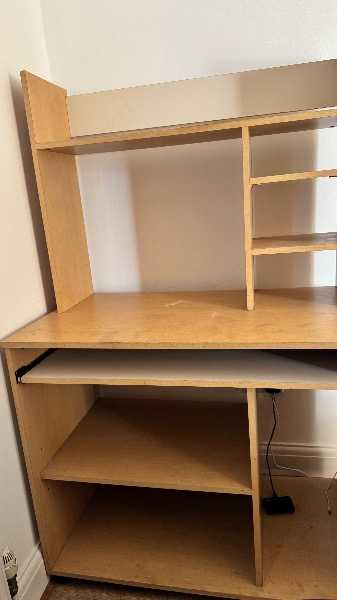 Computer Desk / Home Office Workstation with Shelving – Good Condition