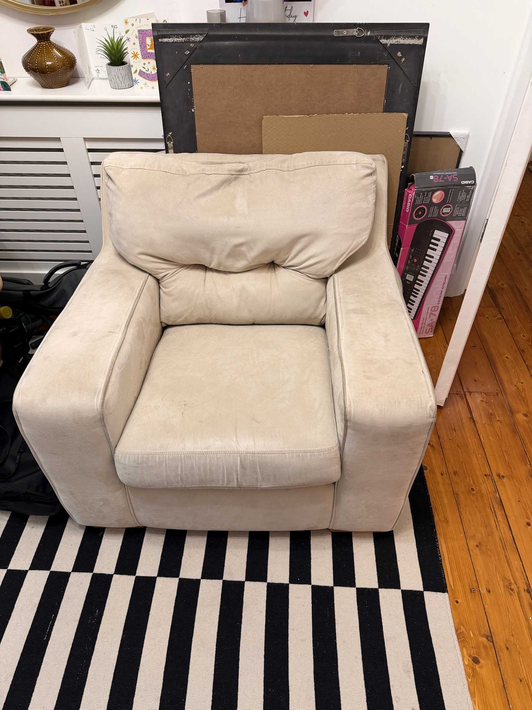 Cream Sofa and Armchair