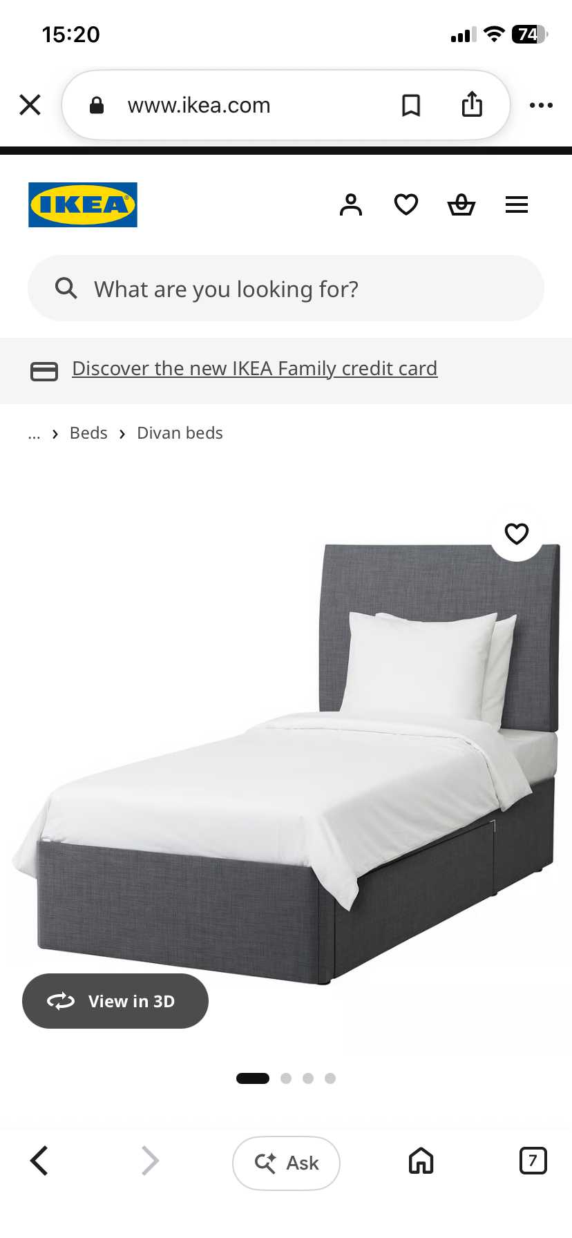 IKEA Divan single bed