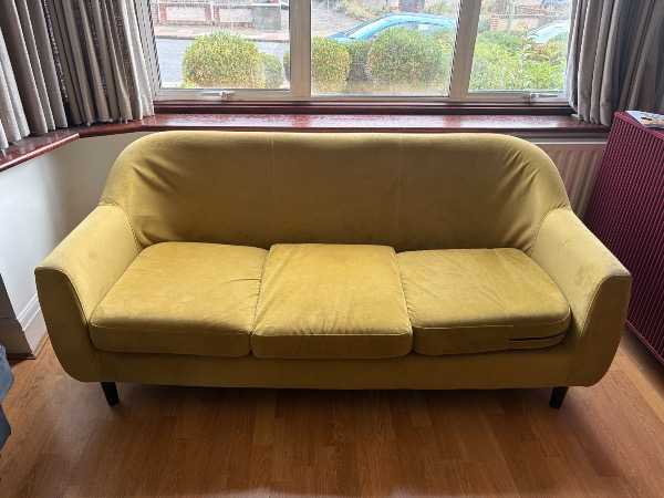 3 seater velvet sofa