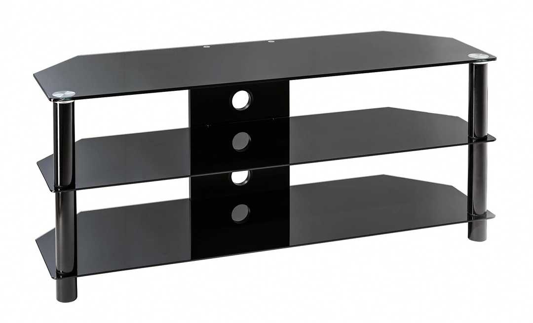 Black glass tv stand.