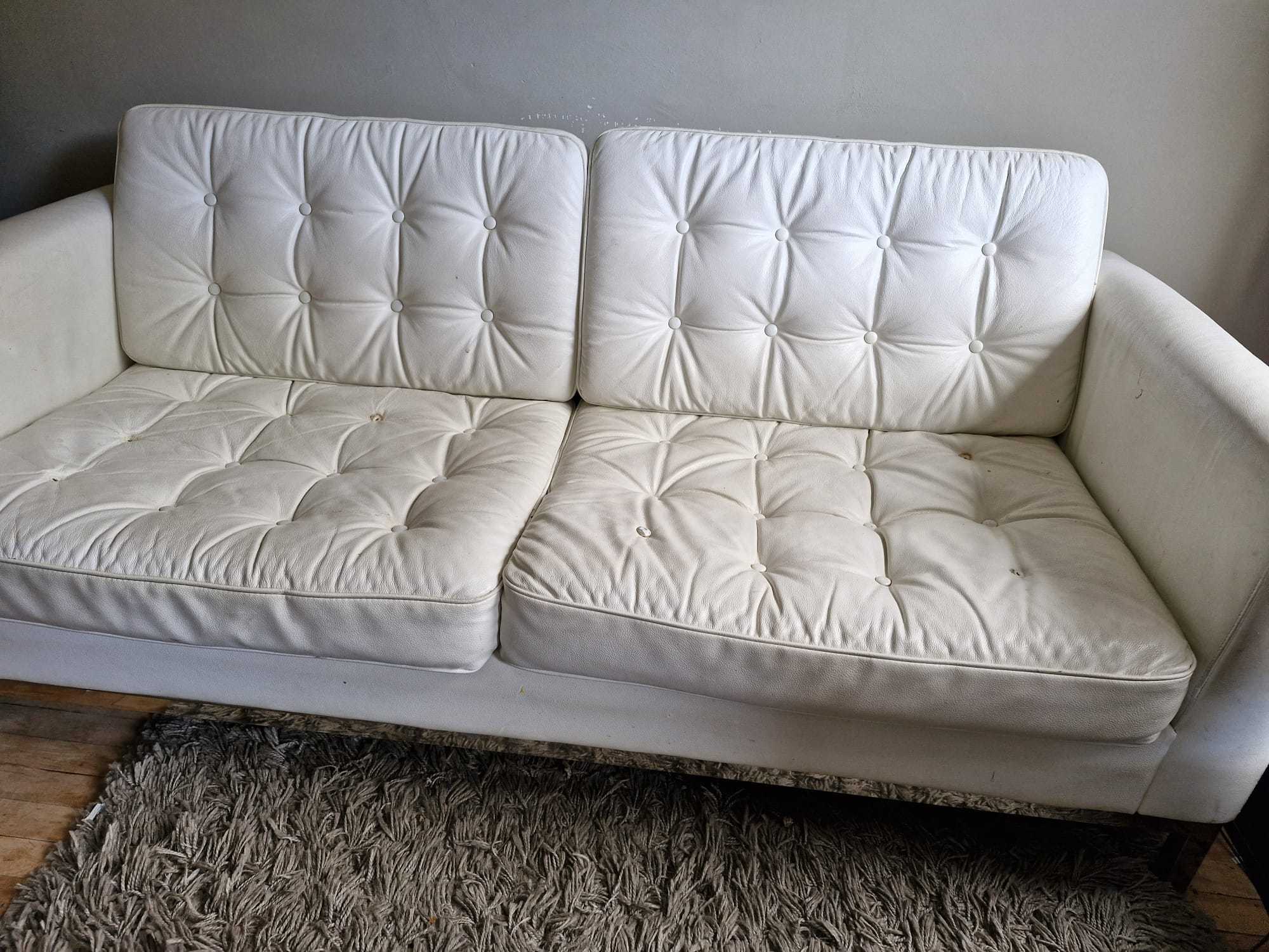 White leather sofa