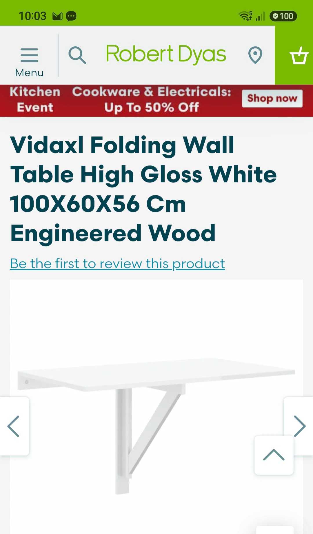 Vidaxl Folding Wall Table/Desk