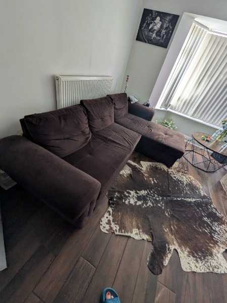Big brown sofa bed