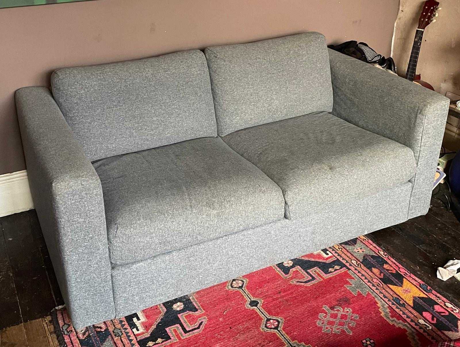 Two seater grey ikea sofa