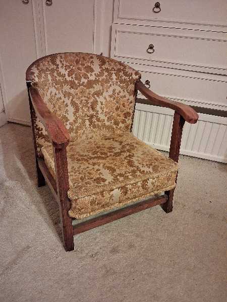 Small gold armchair, good condition.
