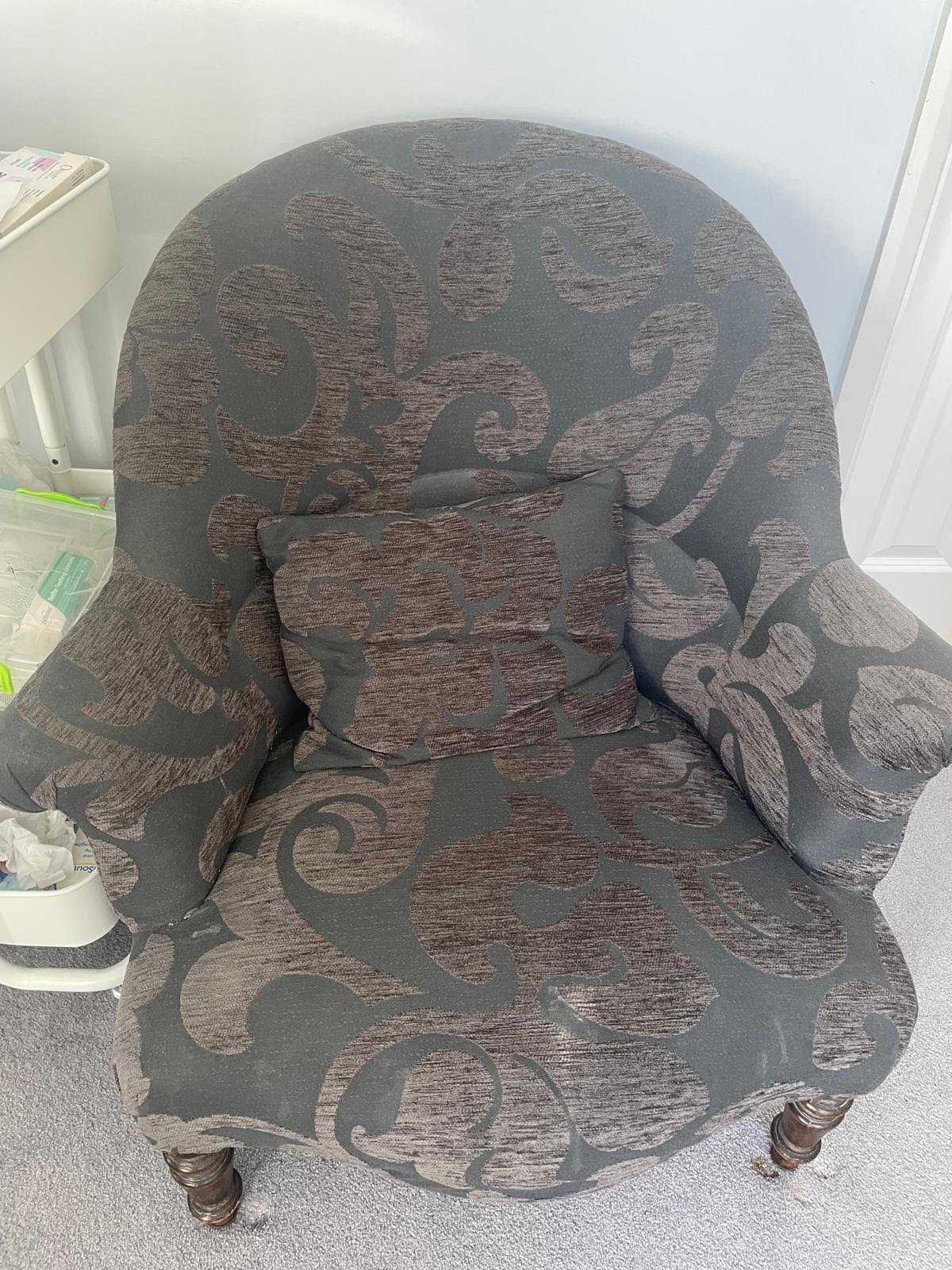 Upholstered Armchair with Cushion