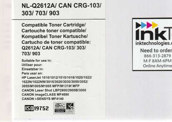 Toner Cartridge for HP or Canon Laser Printer