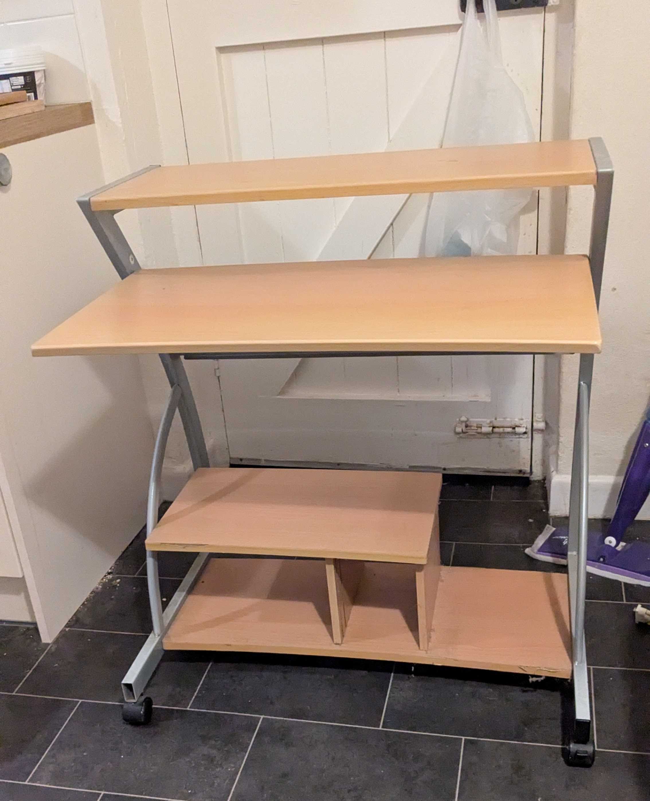 Small Computer Desk - Movable on castors, 70x55x70cm