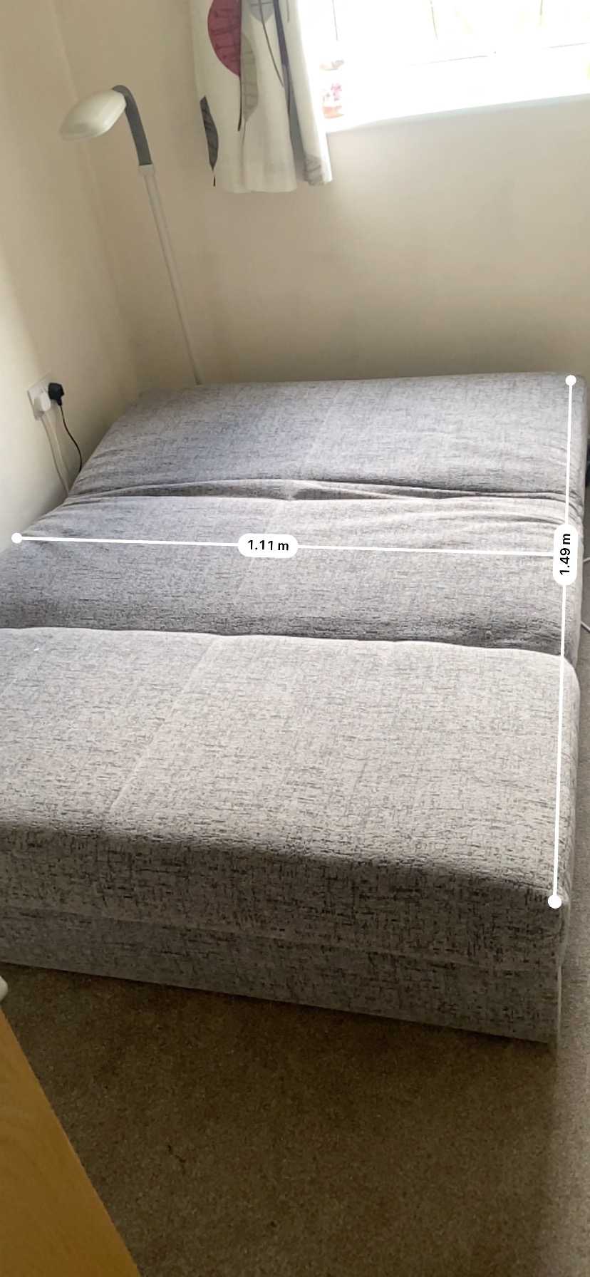 Grey pull out sofa bed